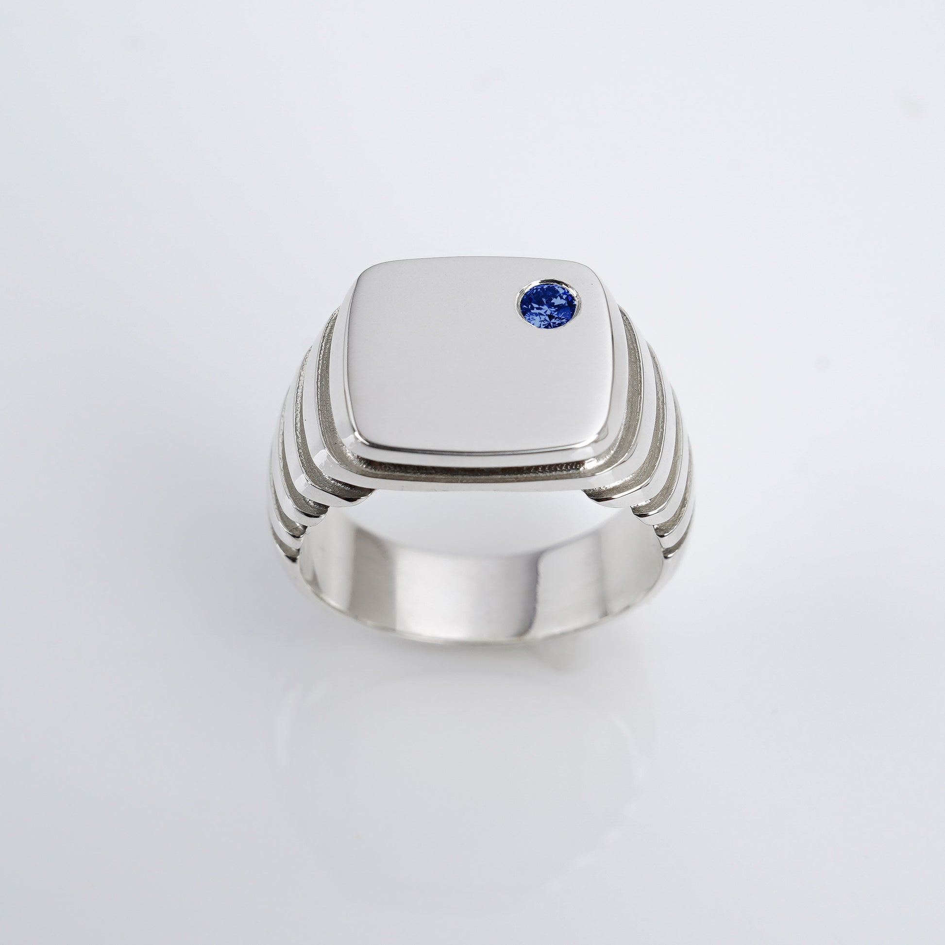 Growth Square Signet - Sapphire
